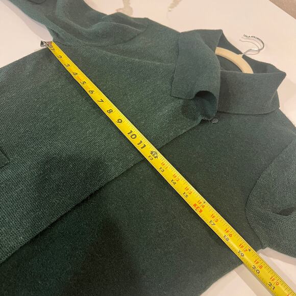 Beyond Threads Asymmetrical Cardigan Small Hunter Green Alpaca Wool Peru - Picture 7 of 9